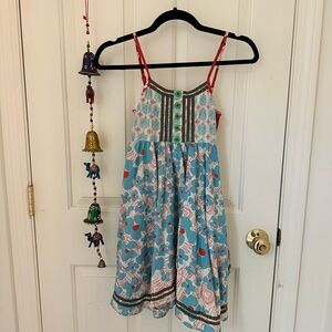 Matilda Jane Girls Blue Floral Sundress with Red Trim 8
